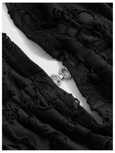 Verdusa Women's Y2k Rave Ripped Cowl Neck Halter Tops Tie Back Sexy Top3