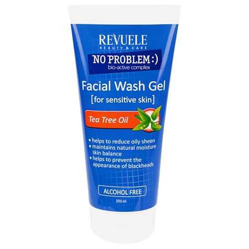 Revuele No Problem Facial Wash Gel for Sensitive Skin, Bio-Active, Tea Tree Oil, Alcohol Free, Cruelty-Free, 200ml