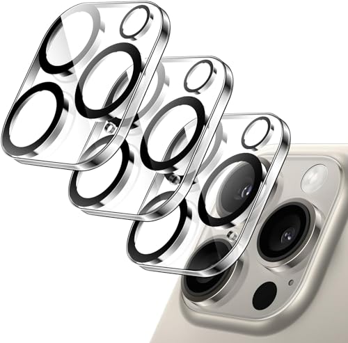 Image of Mizi 3 Pack Camera Lens Protector for iPhone 15 Pro /Max 6.1 inch / 6.7 inch 2023 Release, 9H Tempered Glass Camera Cover screen [Does not Affect Night Shots] - Clear