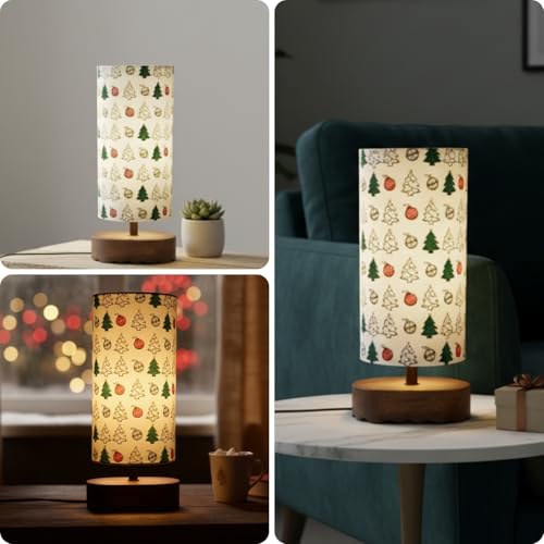 Image of ExclusiveLane 'Christams Santa' Mango Wooden Chirstmas Table Lamp for Bedroom (35.2 Cm, Without Bulb, Handcrafted) | Table Lamp for Living Room Christmas Gifts for Home Chirstmas Decoration Items