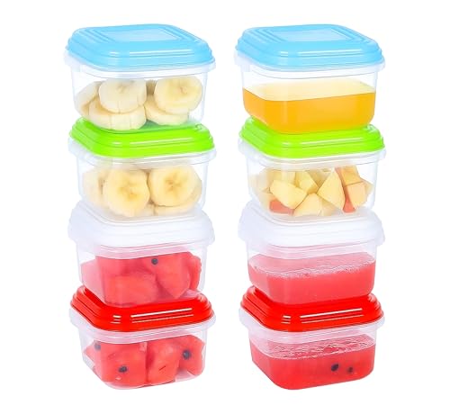 ARSUK Baby Food Containers (4oz/120ml, 8 Pack) - Small Plastic Containers with Lids - Toddler Snack Containers - Reusable Freezer Safe Food Storage...