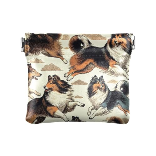 Cute Dogs Coin Purse Leather Pouch Change Purse, Squeeze Coin Pouch for Cards, Keys & Lipsticks, Unisex