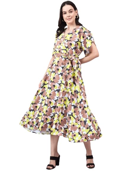 Robe longue fleurie en polycrêpe idéale pour vos sorties d'été