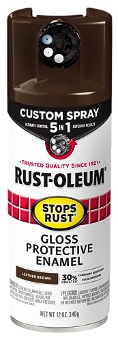 Image of Rust-Oleum Stops Rust Custom 5-in-1 Spray Paint, Gloss Leather Brown