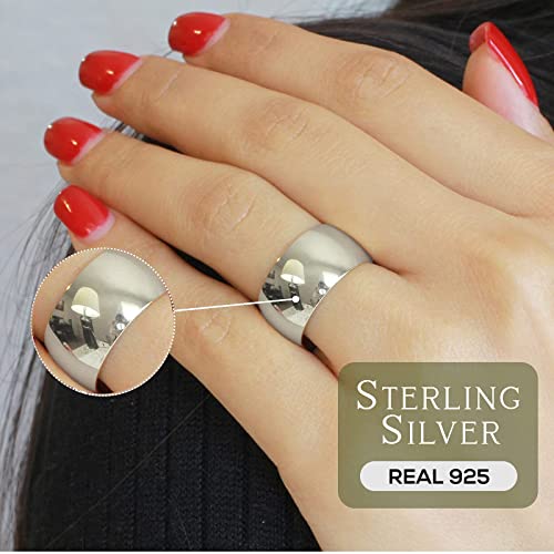 CloseoutWarehouse 925 Sterling Silver Round Plain Bridal Band Ring 10MM2