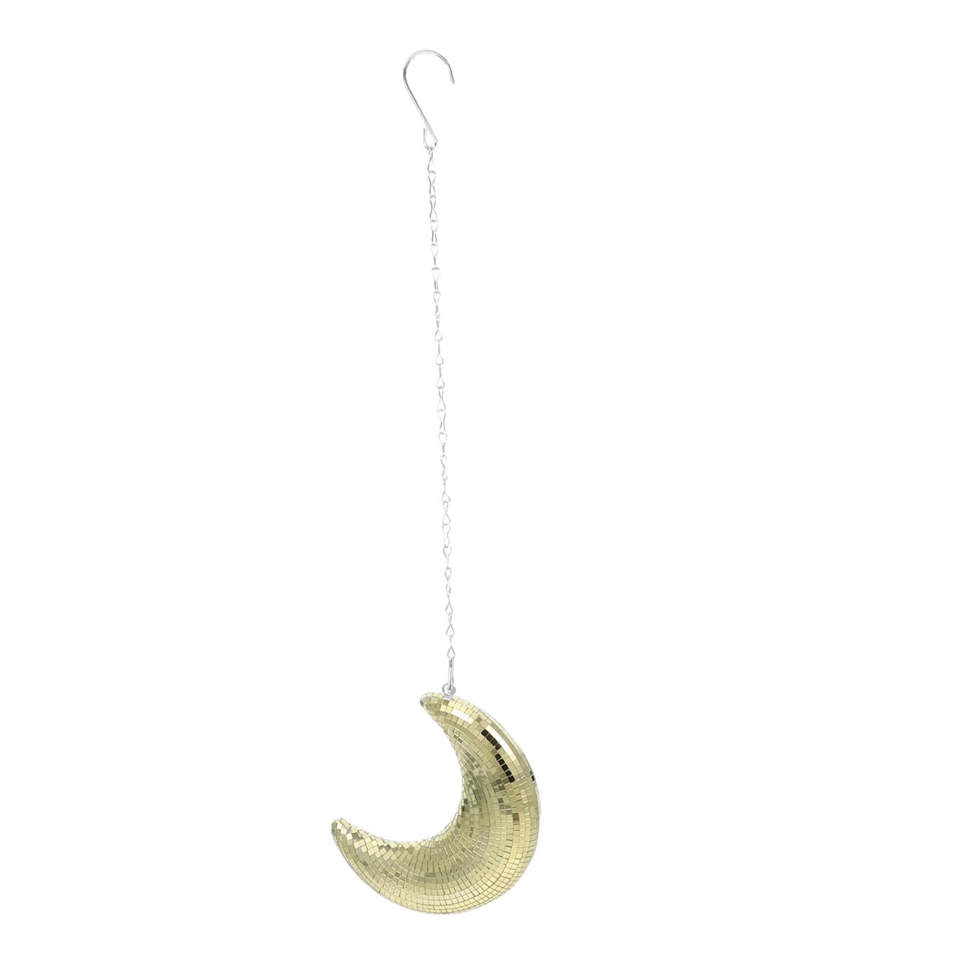 Lune disco en verre doré étincelante avec facettes miroirs