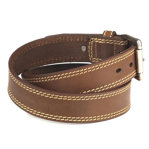 ARIAT 1 1/2" Logo Concho Double Stitch Medium Brown Belt3