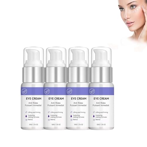 Crema de ojos con retinol contra arrugas y ojeras, con vitamina C, colágeno y ácido hialurónico, tonifica la piel, reduce la hinchazón, bolsas y patas de gallo, para pieles maduras, hombres y mujeres