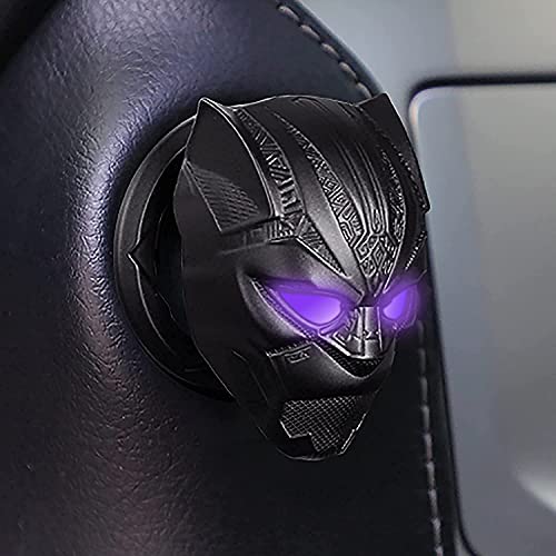 Image of Black Panther Push to Start Button Ignition Cover - Anti-Scratch Universal Decoration Ring (1 Pcs)