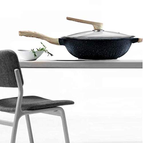 Wok poêle à frire induction gaz 32cm multi-function en pierre ménage