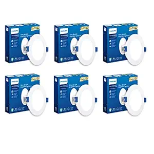 Philips Astra Glow 15-watt Round LED Downlighter | Recessed LED Downlight for False Ceiling | LED Ceiling Light for Home and Hall | Cut Out: 6 inch, Cool Day Light, Pack of 6