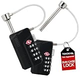 TOKCKYBL 2 Pack Upgraded Professional TSA Approved Gun Case Lock – Heavy-Duty, Cut-Resistant & Child-Safe Security Padlock for Firearms, Pistols, Rifle Cases, and Travel Luggage