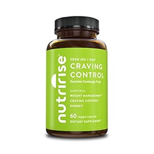 NutriRise Pure Garcinia Cambogia Extract with 80% HCA, Supports Weight Management, Appetite Control, Energy Metabolism Carb Blocker Supplement for Men & Women, Gluten Free, 60 Count