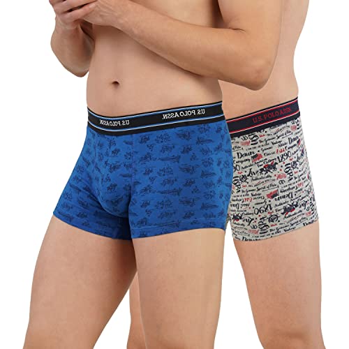 Image of U.S. Polo ASSN. Men's I616 Elasticized Waist Printed Underwear Trunks - Pack of 2