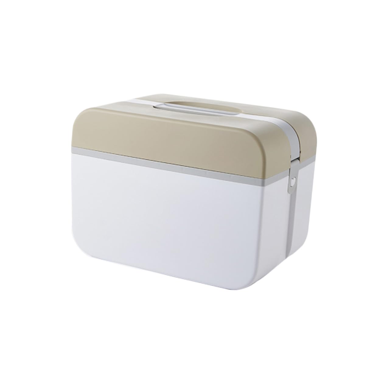 Multi-Functional Plastic Medicine Case with Handle, Double-Layer Portable Medicine Storage Box for Emergency Use, Medium Brown First Aid Organizer for Home and Travel