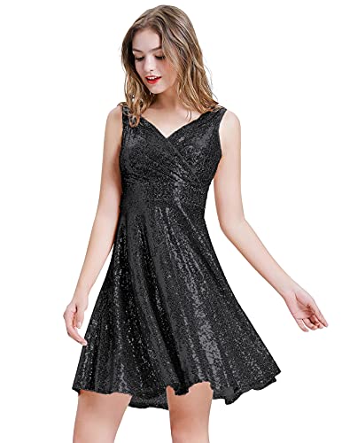 GRACE KARIN Women's Sleeveless Wrap V-Neck A-line Bridesmaid Cocktail Party Dress2