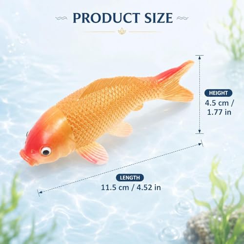 Image of LOGOFUN PVC Artificial Goldfish Model | For Photo, Aquarium, Terrarium, Garden, Aquatic Layouts, Coordinates With Gravel, Plants, Rocks, Caves and Tank Accessories