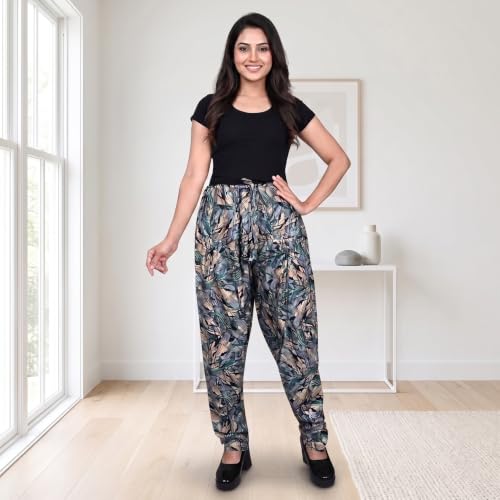 Image of FASHION GALLERY Women's Rayon Relaxed Fit Patiala Salwar with Full Length Drawstring Closure Type and Flexible Waist|Patiala Pant for Woman