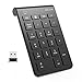 Wireless Number Pad, Jelly Comb N030 Portable Mini USB 2.4GHz 22-Key Financial Accounting Numeric Keypad Keyboard Extensions for Data Entry for Laptop, PC, Desktop, Surface pro, Notebook-Black