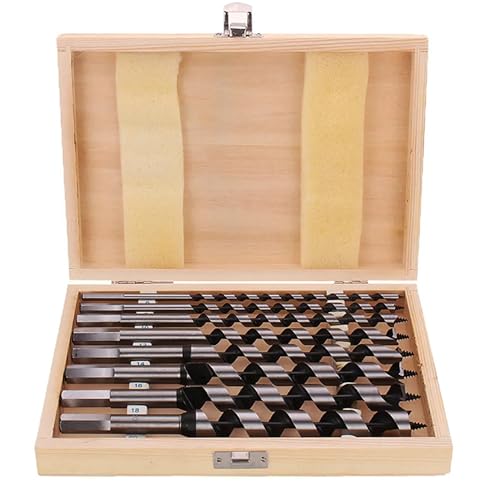 Lot de 8 forets hélicoïdaux à bois longs, poutre, 210 mm-230 mm, pour tous les types de bois de diamètres 6/8/10/12/14/16/18/20 mm