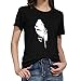 Produktbild Linkay T Shirt Damen Kurzarm Bluse Oansatz Tops Herz Print Tops Mode 2019 (Schwarz-C, XX-Large)