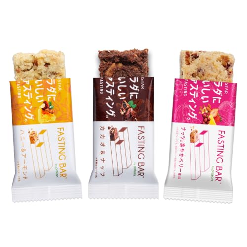 サンスター ファスティングバー グルテンフリー 低糖質 食物繊維 低カロリー おやつ お菓子 置き換え 3種12本 (カカオ・ハニー・ベリー)