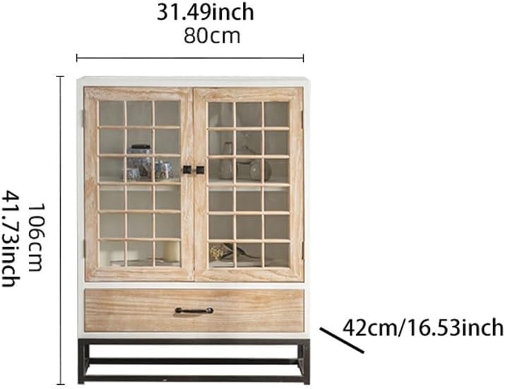 Sideboard Cabinet Solid Wood Entrance Cabinet Retro Entrance Hall Side Cabinet B&B Dining Side Cabinet Living Room Bedroom Storage Storage Cabinet Sideboard Cabinet with Drawers