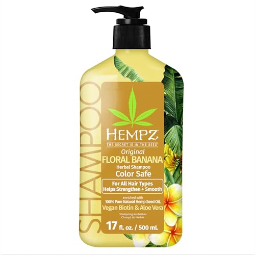Image of Hempz Biotin Hair Shampoo - Original Light Floral & Banana - For All Hair Types Growth & Strengthening of Dry, Damaged and Color Treated Hair, Hydrating, Softening, Moisturizing - 17 Fl OZ