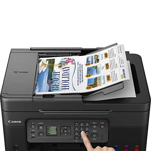 Canon PIXMA G4570 MegaTank 4in1 Multifunktionsgerät DIN A4 (Scanner, Kopierer, Drucker, Fax, ADF, Farbtintenstrahldrucker, USB, WLAN, Print App, Cloud, LC Display), schwarz/grau – Bild 3