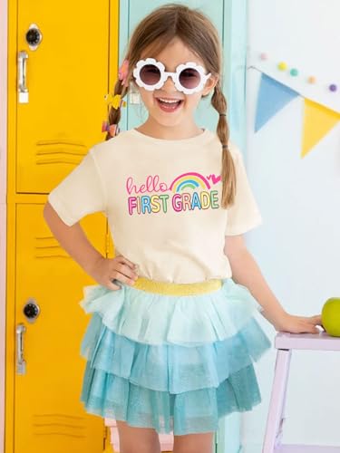 Image of First Day of School Shirt Girls Boys Preschool to 5th Grade Tshirt Kids Back to School Graphic Tee Tops