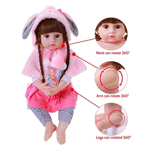 22 Zoll Lebensechte Reborn Prinzessin Babypuppen mit langem Haar Realistische Ganzkörper Vinyl Silikon Kleinkind Weiche… – Bild 3