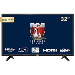 RCA iRB32H3 Fernseher 32 Zoll (TV 80 cm), Dolby Audio, LED, Triple Tuner DVB-C / T2 / S2, CI+, HDMI, Mediaplayer per USB, digitaler Audioausgang, incl. Hotelmodus, 2023
