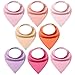 FUTURE FOUNDER 8er Baby Dreieckstuch Mädchen Lätzchen einfarbig Saugfähig Weich Baumwolle Halstücher Spucktuch Mit Druckknöpfen Multifunctional Baby