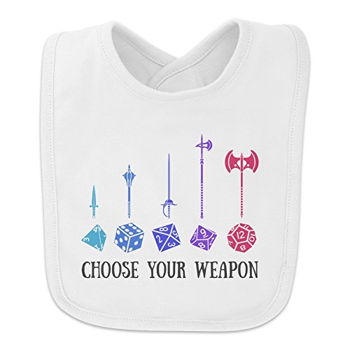 Image of Choose Your Weapon Dungeon RPG Dice Baby Bib