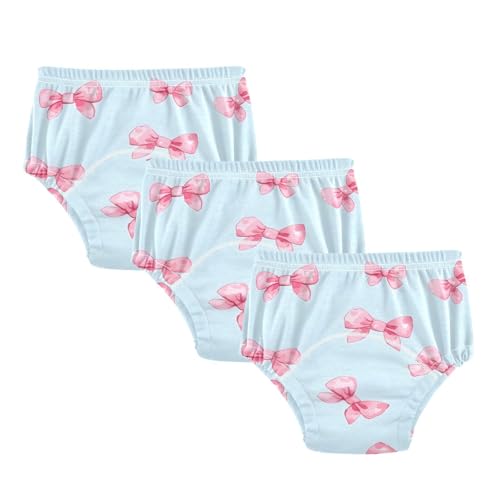 Coikll Pink Bows (2) Toddler Training Underwear Waterproof Baby Pee Pants -4T