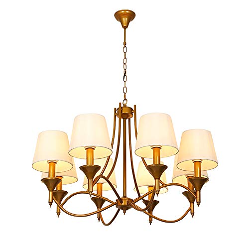 Viqie Lustre de chambre lustre de style américain, lustre moderne et minimaliste, simple lustre en fer forgé, Jane lampe européenne de plafond haut de gamme atmosphère chambre salon étude lustre lampe