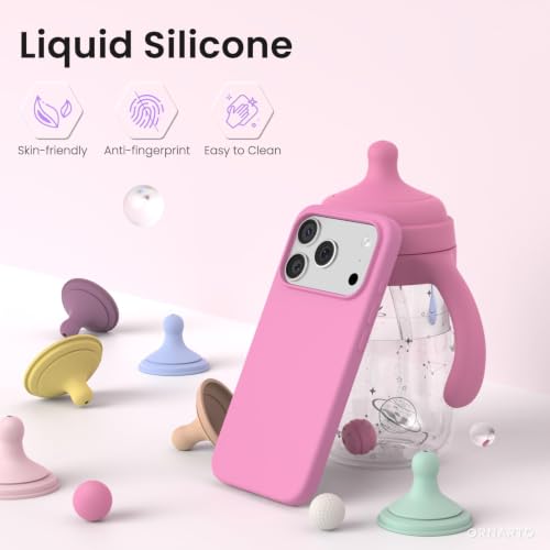 ORNARTO for iPhone 17 Pro Case,Slim Liquid Silicone, Peach Pink by ORNARTO - Used condition - Image 3