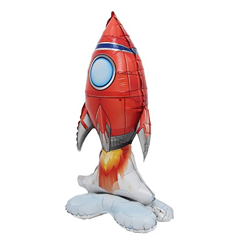 Inflatable Spaceman Astronaut Balloons Base Standing Foil Balloon Boys Space Theme Birthday Party Kids Inflatable Rocket Toys Decor
