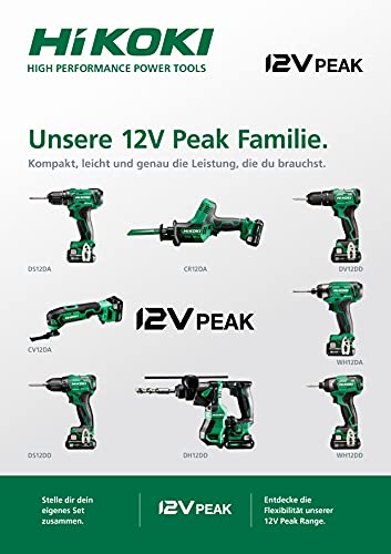 HIKOKI Akku Bohrhammer DH12DD (12V Brushless Motor, RFC Funktion, Low Vibration Handle, Auto-Stopp-Funktion, mit 2 Betriebsarten, im Transportkoffer) – Bild 4