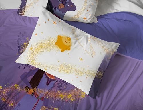 Image of Jay Franco Disney Wish Full Comforter Set - 7 Piece Bed Set Includes Sheet Set & Pillow Covers - Super Soft Kids Bedding Features Asha, Valentino & Star
