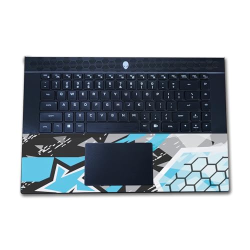 Image of Laptop Skin Compatible with Alienware M16 R2 (2024) - Grunge Cyan - Premium 3M Vinyl Protective Wrap Decal Cover - Easy to Apply | Crafted in The USA by MightySkins