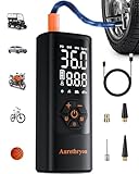 Aurethryon Tire Inflator Portable Air Compressor with Gauge, 150 PSI Mini Cordless Battery Powered Auto Air Pump for Car Tires - Electric Bike Tire Pump for Car/Motorcycle/Bicycle/Ball, Black