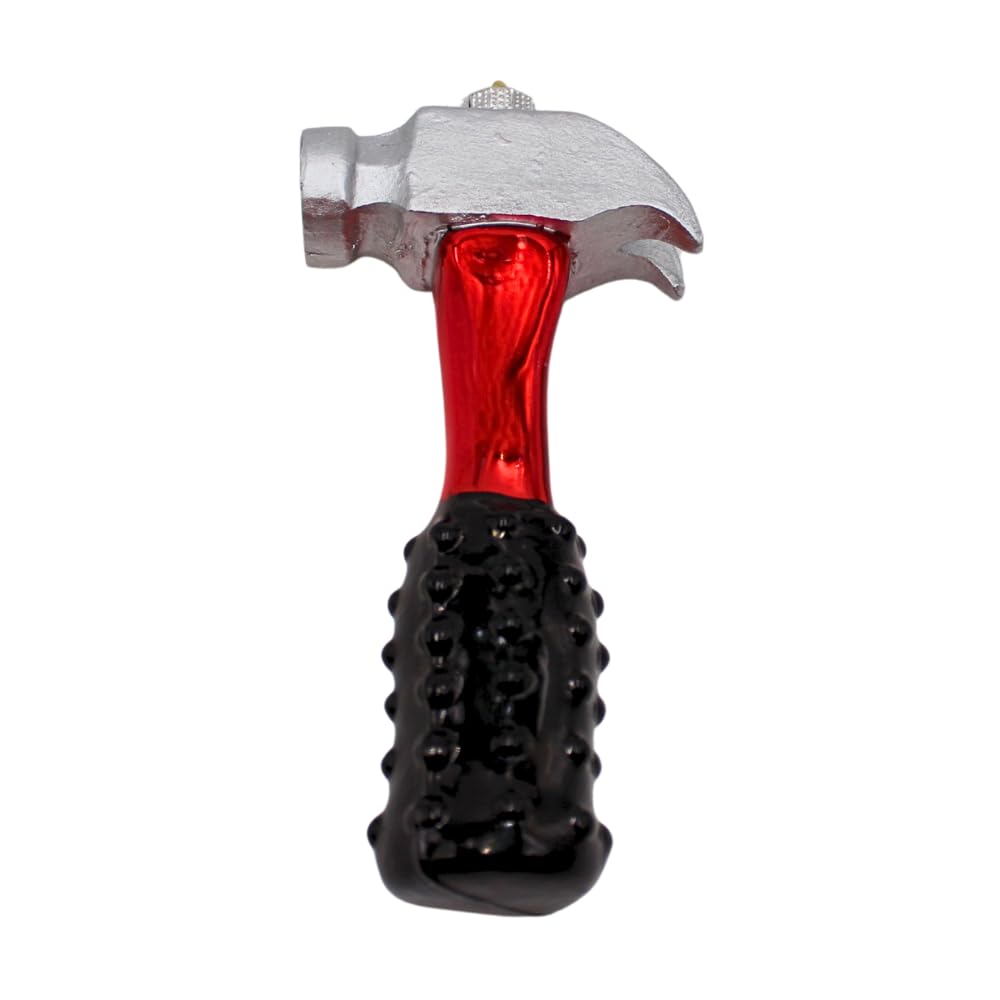 Dekohelden24 Lauschaer Lauscha Christmas Tree Decoration Bauble Glass Ornament Hammer Glass Decoration Tool as Hammer in Red L x W x H 6 x 2 x 11 cm
