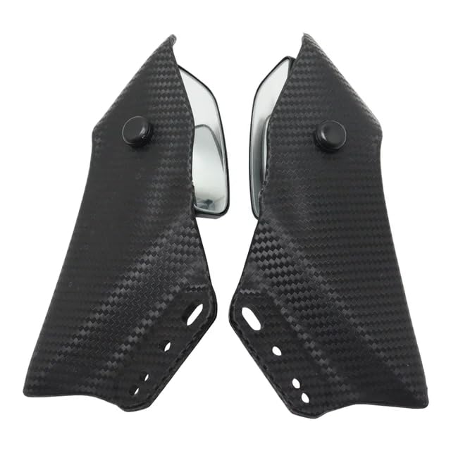 Motorcycle Wing Rearview Mirrors, Black, for H-onda CBR650R (2019-2022) & Y-amaha YZF Models (R1, R3, R6, T-MAX 530), ABS Plastic, Rear Position