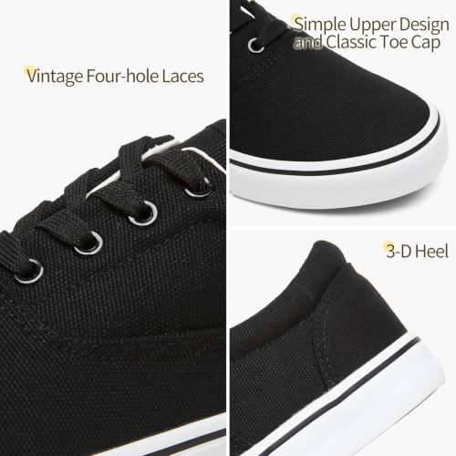 Image of yageyan Men's Low Top Canvas Walking Shoes Lace-up Fashion Sneakers Casual
