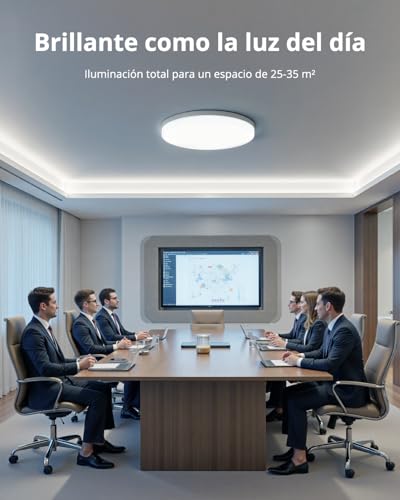 Miniatura 2 de Combuh Plafón Led 48w 4320lm Fácil De Instalar Modernos Lampara De Techo Para Dormitorios Salones Cocina Blanco Frío 6500k Redondo Ø30cm