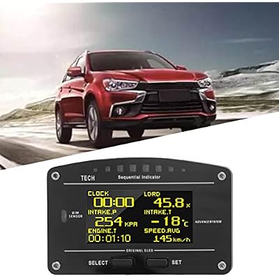 DO907OBD 9V 16V OBD2 Gauge, Multifunctional Car Dashboard LCD Display, Digital Race Dash Display with Alarm Function, High Brightness Screen, Simple Installation for All 12V Vehi