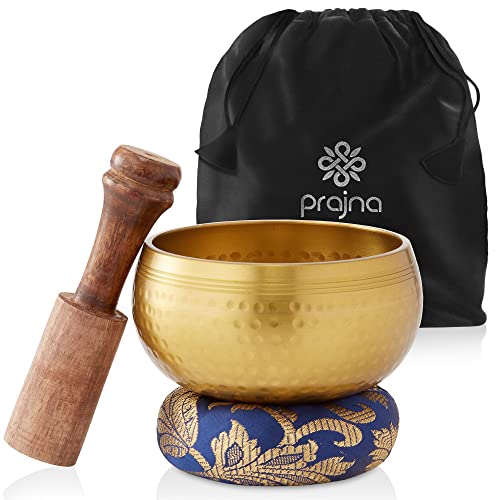 Prajna Tibetan Singing Bowl Set - Handcrafted Meditation Sound Bowl For Yoga, Chakra Healing, Mindfulness And Prayer With Wooden Striker And Cushion #TOP1