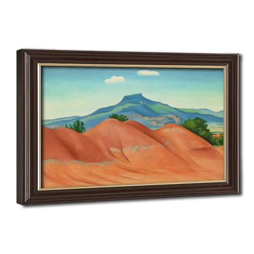 Toile Red Hills Georgia O'Keeffe pour salon et bureau élégant 20x30 cm