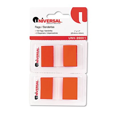 Universal Page Flags, Red, 2 Dispensers of 50 Flags/Pack
